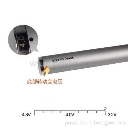 Electronic cigarette variable voltage ego c twist battery